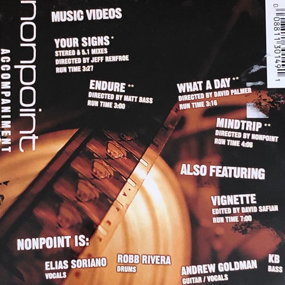 Nonpoint Accompaniment (DVD, 2002) MCA Music Videos Your Signs Endure What a Day - Picture 2 of 8